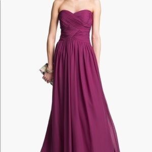 Strapless Ruched Chiffon Gown JS BOUTIQUE
